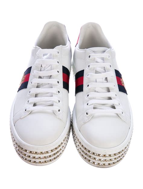 gucci crystal trainers|gucci jeweled sneakers price.